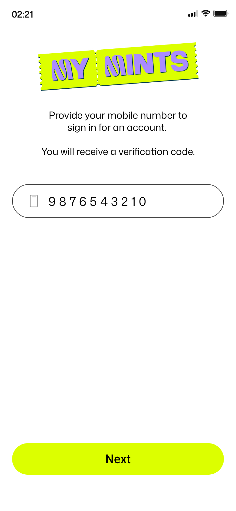 Enter your mobile number continued