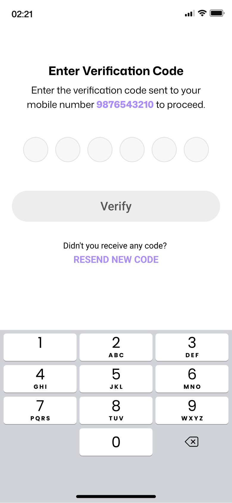 Enter & verify OTP
